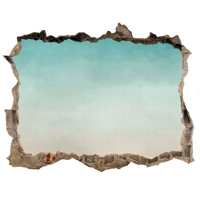 Wandsticker 3D gat met uitzicht Hemel boven de zee