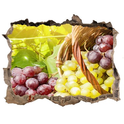 Zelfklevende 3D wandsticker illusie Fruit in de mand