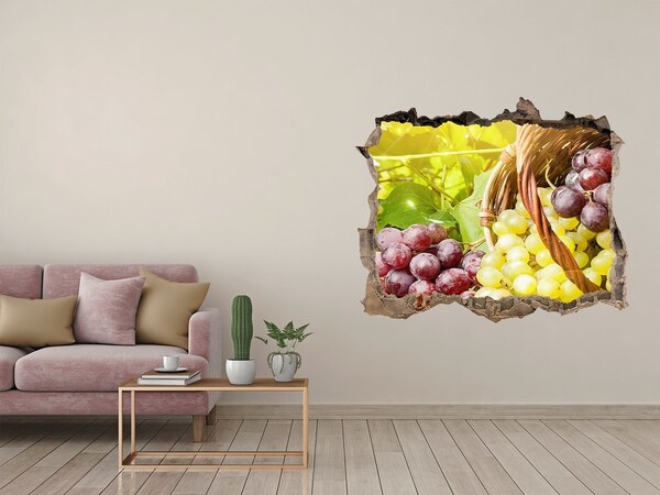 Zelfklevende 3D wandsticker illusie Fruit in de mand