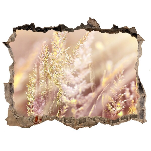 Zelfklevende 3D wandsticker illusie Bloemenweide achter de muur