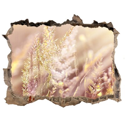 Zelfklevende 3D wandsticker illusie Bloemenweide achter de muur