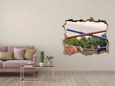 Zelfklevende muursticker 3D gat Tankgevecht in de ruïnes