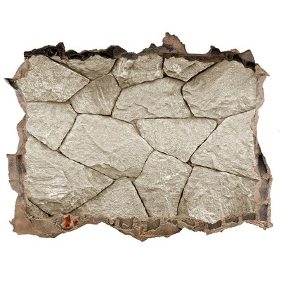 Wandsticker 3D doorkijk Gebroken muur met stenen