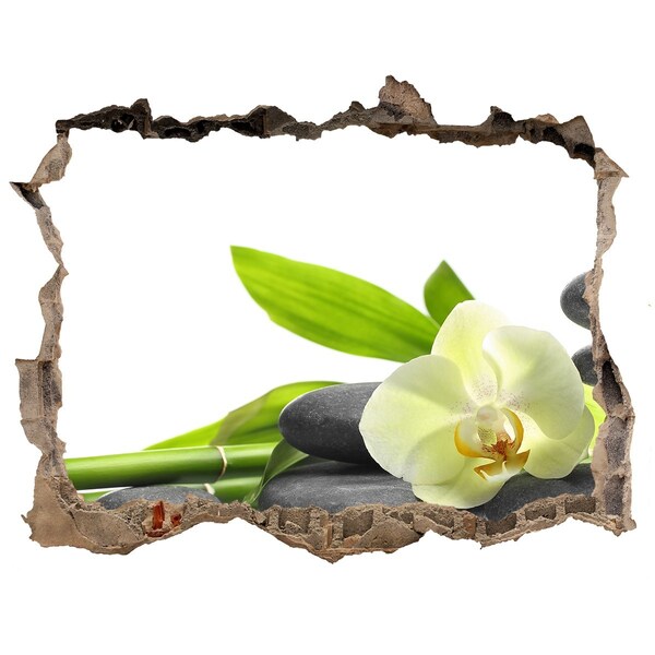 Wandsticker 3D gat met uitzicht Ontspannende spa-hoek