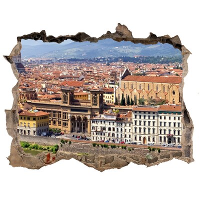 Wandsticker 3D doorkijk Uitzicht op Florence