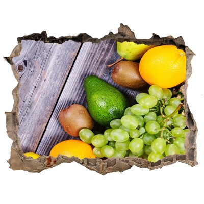 Zelfklevende muursticker 3D gat Fruitparadijs achter de muur