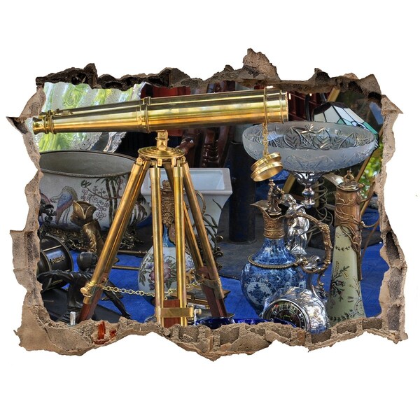 Zelfklevende 3D wandsticker illusie Antiek in een mysterieuze winkel