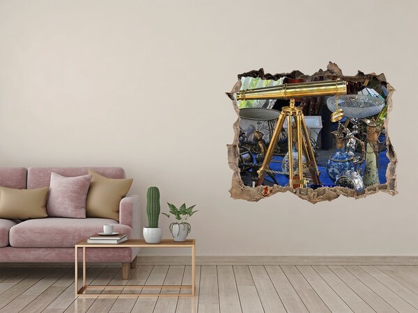 Zelfklevende 3D wandsticker illusie Antiek in een mysterieuze winkel