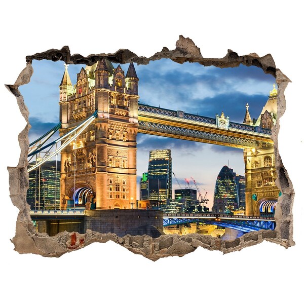Zelfklevende 3D wandsticker illusie Tower Bridge in Londen
