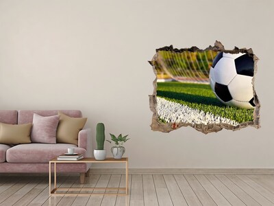 Wandsticker 3D doorkijk Voetbal in actie