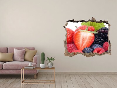 Zelfklevende muursticker 3D gat Fruitparadijs achter de muur