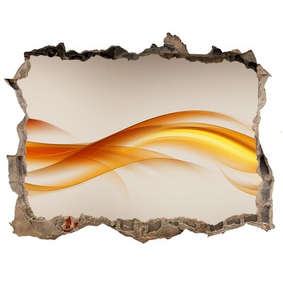 Zelfklevende muursticker 3D gat Een golf van kleuren in beton