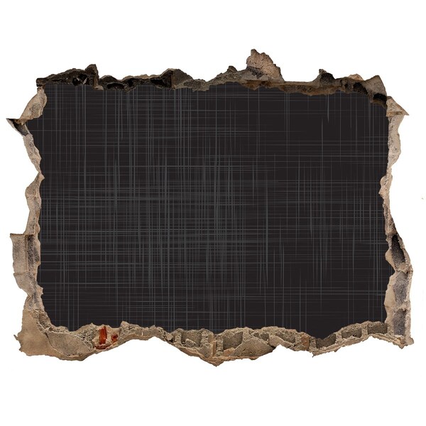 Zelfklevende 3D wandsticker illusie Een verwoeste muur die uitkijkt over de duisternis.