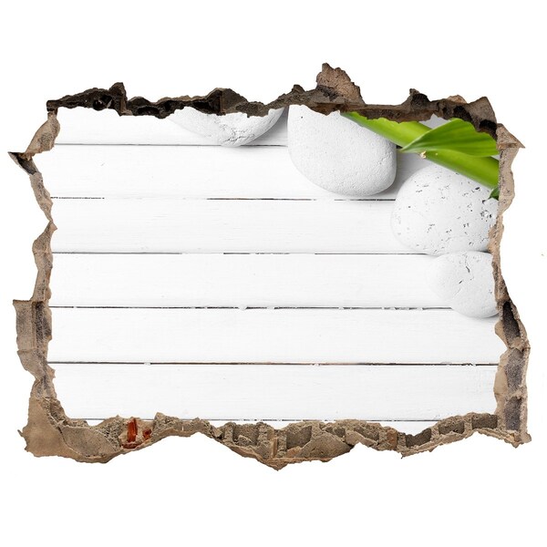 Wandsticker 3D gat met uitzicht Een groene oase in beton.