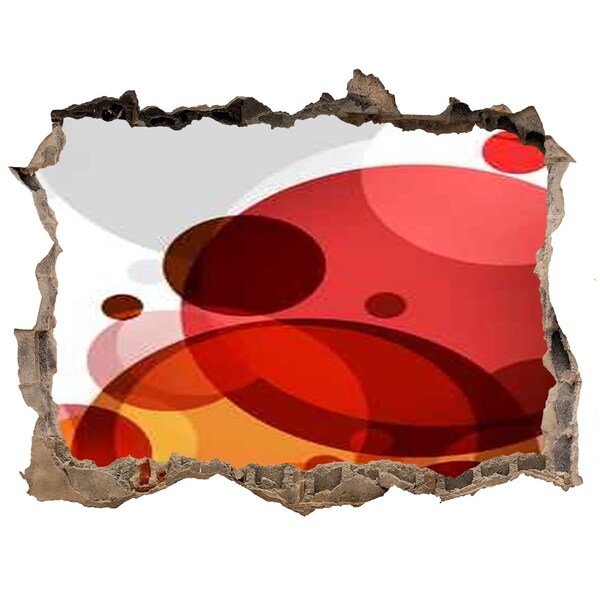 Zelfklevende 3D wandsticker illusie Kleurrijke bubbels in een gat in de muur