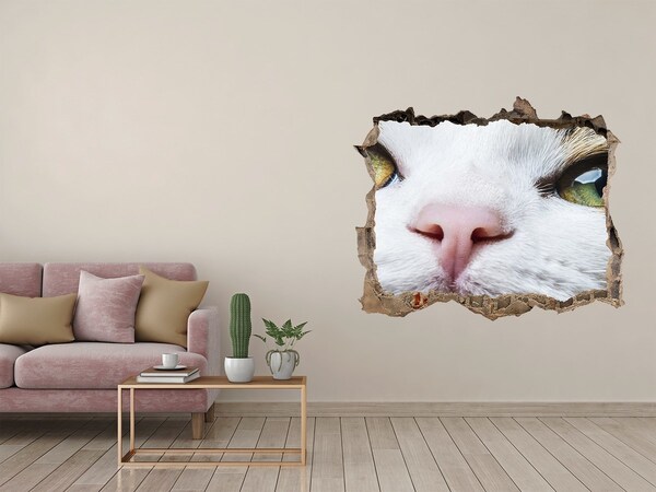 Zelfklevende muursticker 3D gat De kat in de muur
