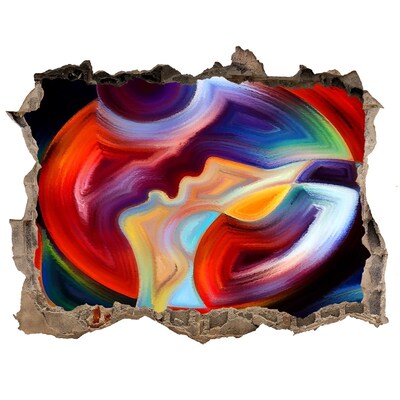 Wandsticker 3D gat met uitzicht Een kleurrijke dans van emoties