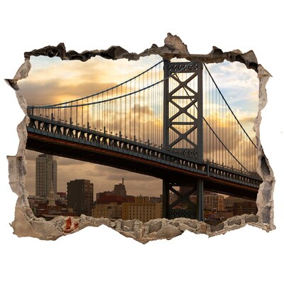 Wandsticker 3D doorkijk Philadelphia-brug