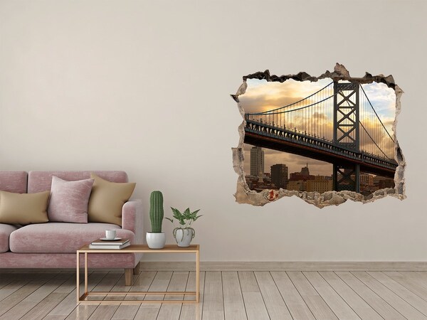 Wandsticker 3D doorkijk Philadelphia-brug
