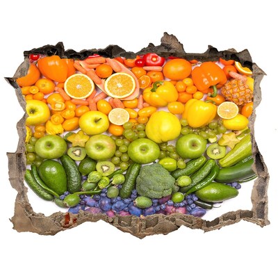 Zelfklevende 3D wandsticker illusie Een fruitig paradijsje, verscholen in de muren.