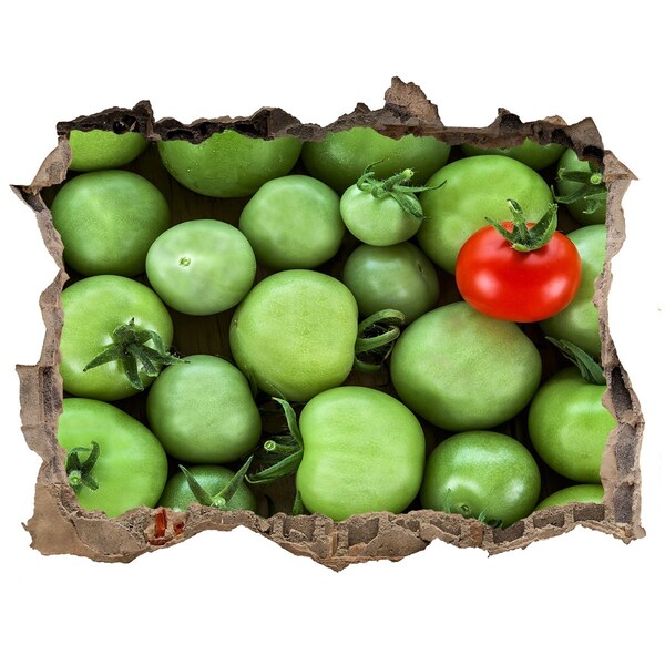 Wandsticker 3D doorkijk Fruit in beton