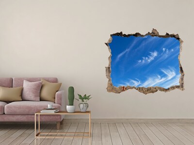 Zelfklevende 3D wandsticker illusie Hemel met wolken