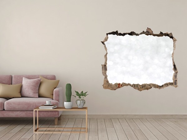Wandsticker 3D gat met uitzicht Gebroken muur met bokeh-effect