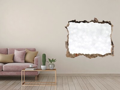 Wandsticker 3D gat met uitzicht Gebroken muur met bokeh-effect