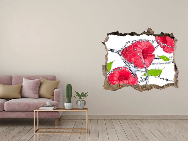 Wandsticker 3D doorkijk Frambozenwaterval