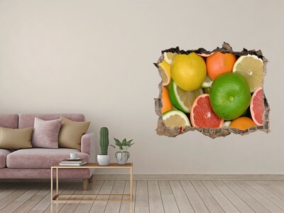 Zelfklevende 3D wandsticker illusie Fruitparadijs achter de muur