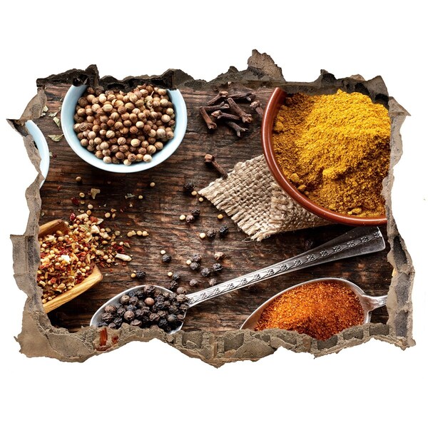 Zelfklevende muursticker 3D gat Keukenspecerijen