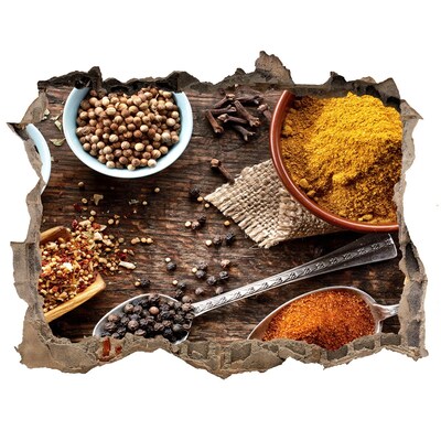 Zelfklevende muursticker 3D gat Keukenspecerijen