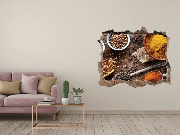 Zelfklevende muursticker 3D gat Keukenspecerijen