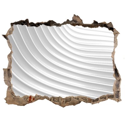 Zelfklevende muursticker 3D gat Een gebroken muur met uitzicht op golvende lijnen.