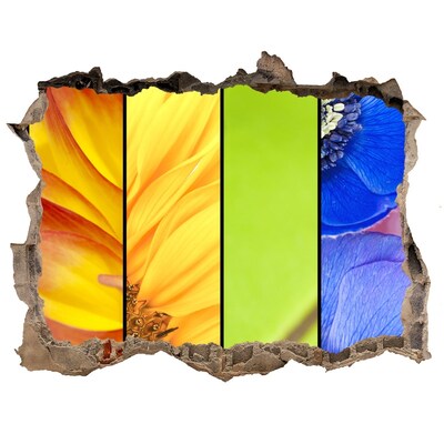 Wandsticker 3D doorkijk De bloemenwereld achter de muur