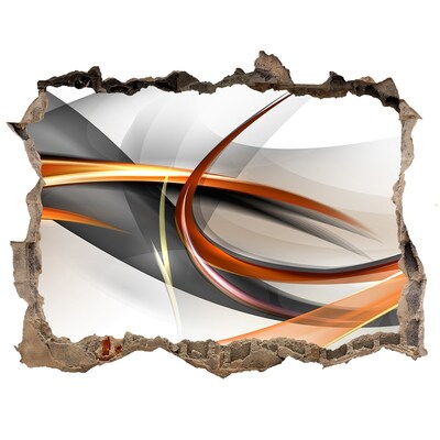 Wandsticker 3D gat met uitzicht Abstracte kleurlekkage