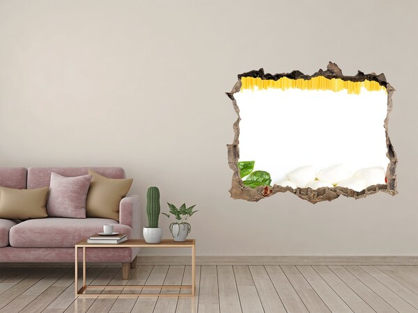 Wandsticker 3D doorkijk Een Italiaans feestmaal in een klein, onopvallend restaurantje.