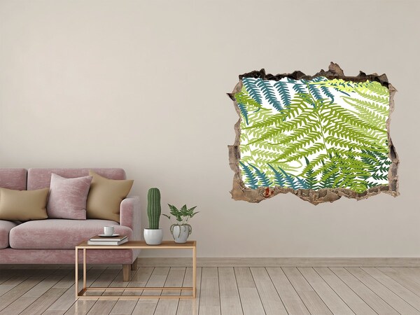Zelfklevende muursticker 3D gat De groene jungle achter de muur