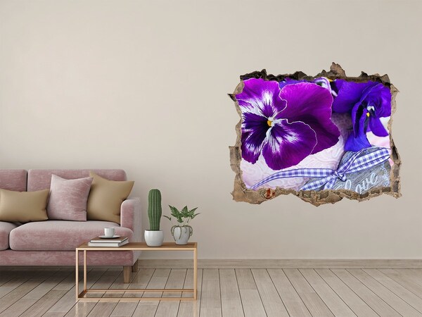 Zelfklevende 3D wandsticker illusie Bloemenversiering met een hart