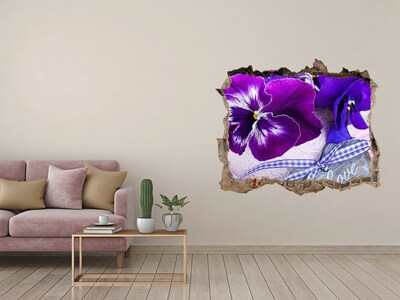 Zelfklevende 3D wandsticker illusie Bloemenversiering met een hart