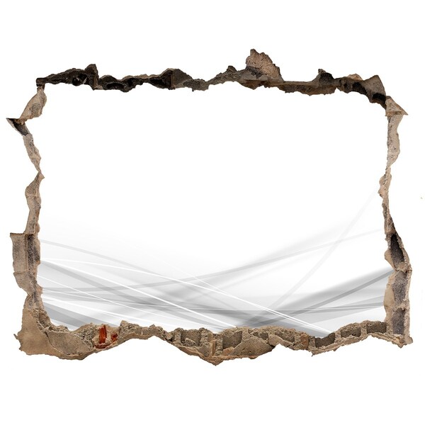 Zelfklevende 3D wandsticker illusie Een verwoeste muur die uitkijkt over de ruimte.