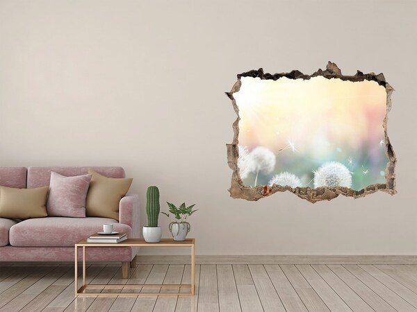 Wandsticker 3D doorkijk De bloemenwereld achter het gat