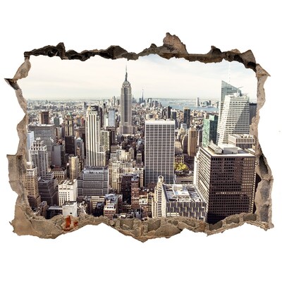 Zelfklevende 3D wandsticker illusie Uitzicht op New York