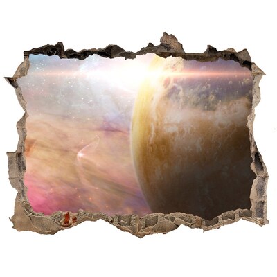Zelfklevende 3D wandsticker illusie Ruimteavontuur