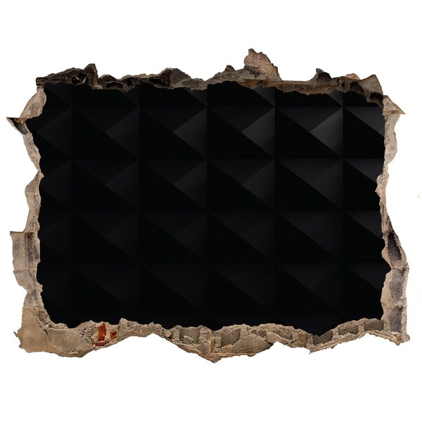 Wandsticker 3D doorkijk Zwart gat in de muur