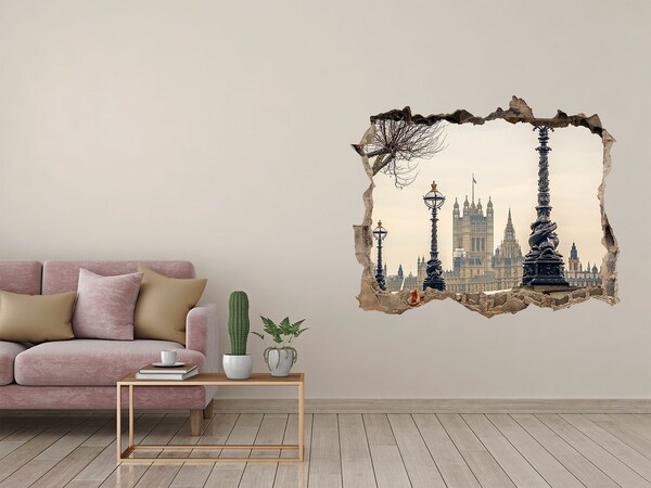 Wandsticker 3D doorkijk Uitzicht op Londen