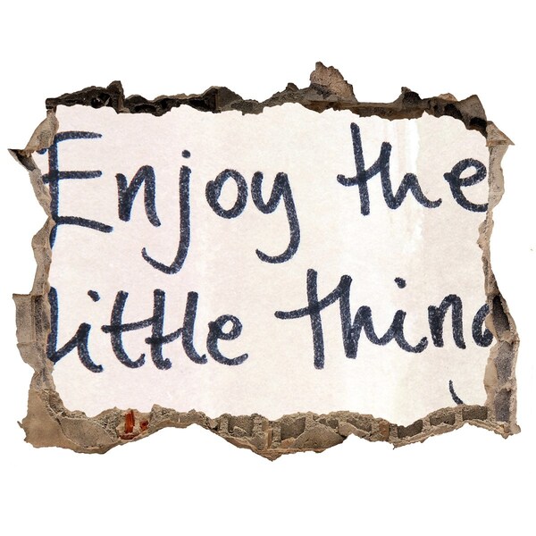 Zelfklevende muursticker 3D gat Een beschadigde muur met een inscriptie.