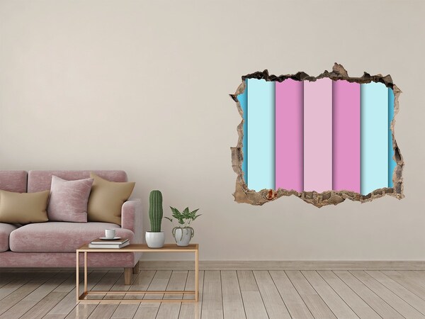 Zelfklevende muursticker 3D gat Een kleurrijke muur in ruïne