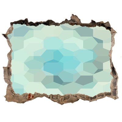 Wandsticker 3D gat met uitzicht Waterreflecties in beton