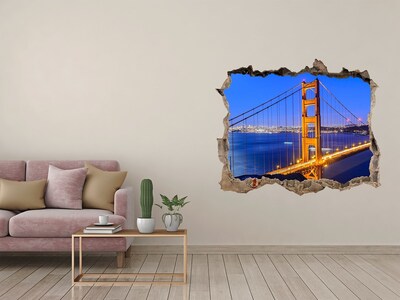Zelfklevende 3D wandsticker illusie Golden Gate in San Francisco
